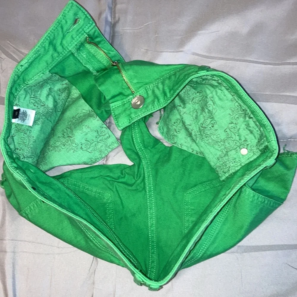 Express Green Denim Shorts